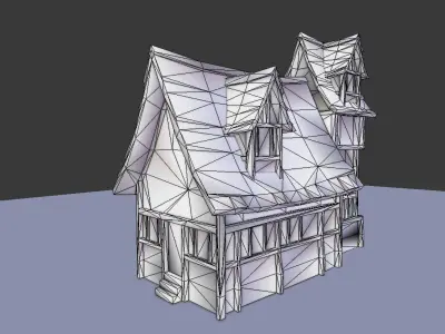 Medieval Town House Low-poly 3D model buy
