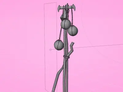 pirate Street lamp Low-poly 3D model