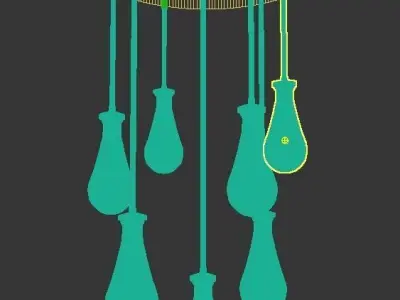 RAIN ROUND CHANDELIER 3D model