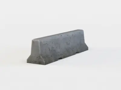 Concrete barrier Low-poly 3D model 18