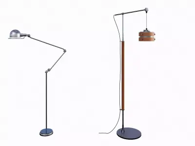 Modern Duo Floor Lamps 3D model