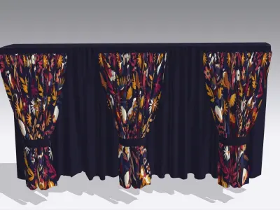 Curtain Low-poly 3D model