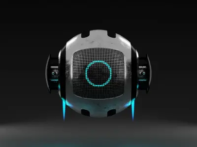 S-Bot lowpoly futuristic spaceship Low-poly 3D model