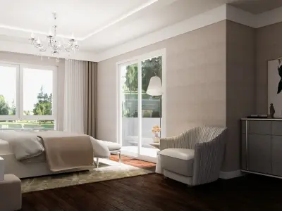 BEDROOM - neoclassical style 3D model