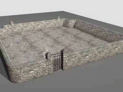 Stone wall pack 1 Low-poly 3D model