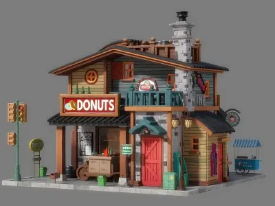 Cartoon House 03 3D model