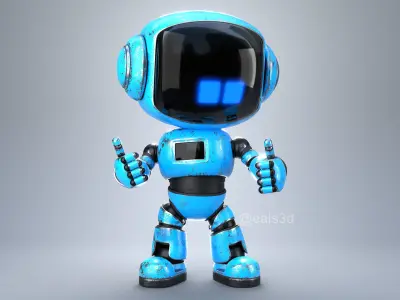 Cute Short Robot Eve-2 3D model
