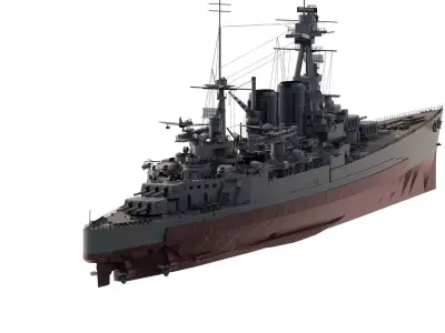WW2 US NAVY BATTLECRUISER COLUMBUS 3D model