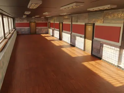 Corridor Hallway Low-poly 3D model