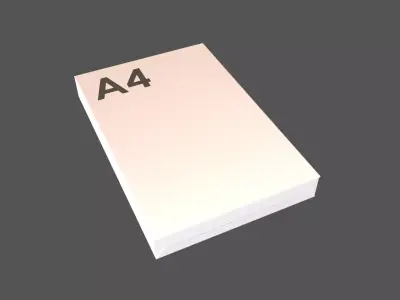 A4 Office Paper Sheets v1 001 Low-poly 3D model