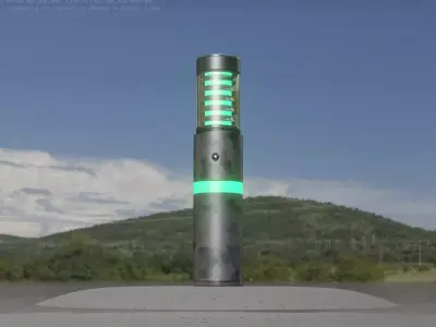 Galvanized Light-Column -7- Street-Light 9 Low-poly 3D model