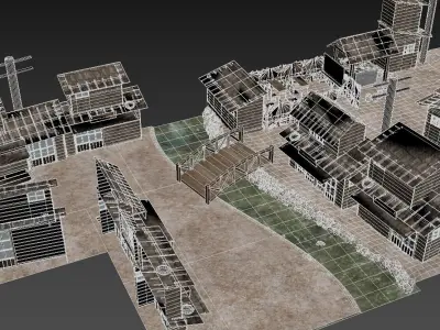 Old Shack Low-poly 3D model  Low-poly 3D model