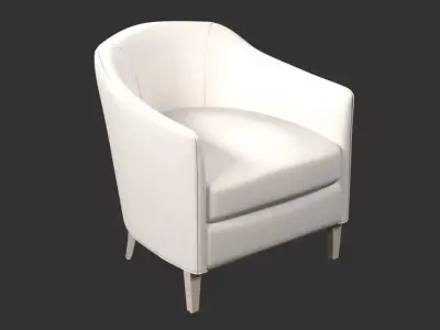 white armchair with seams 3D model