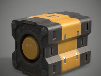 sci fi crate PBR Low-poly 3D model