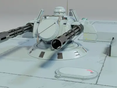  sci-fi armored personnel carrier with turret LowPoly Low-poly 3D model