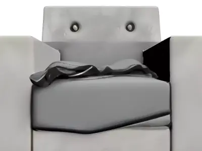 Industrial Concrete Armchair Grey Fabric Low-poly 3D model