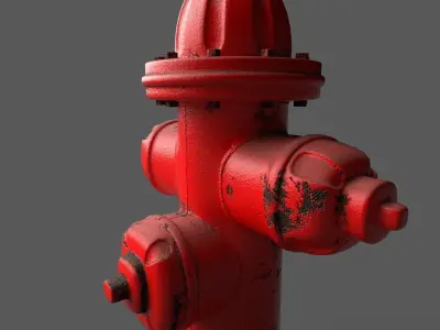 Fireplug for artworks and games Low-poly 3D model