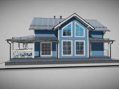 P0015 Residential House Cottage 3D model