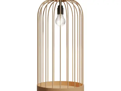 Puins Ceiling Lighting Bird Cage Planter 3D model