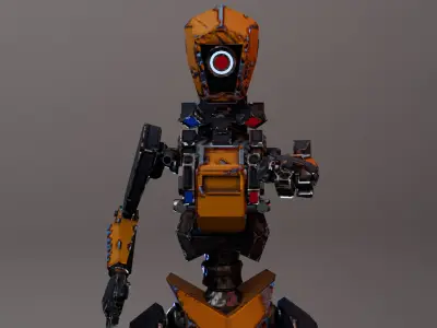 War Bot Low-poly 3D model