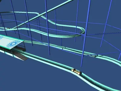 Fairground rides collection Low-poly 3D model