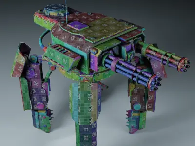 The Assault-bot Rawcorp  Low-poly 3D model