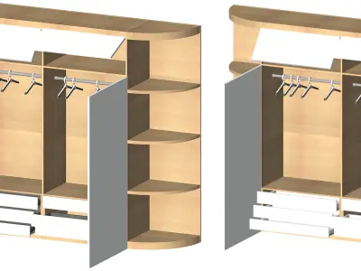 Closet Wardrobe Decor Cabinet 3D model