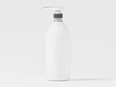 Amber Glass Pump Bottle 3D Model Low-poly 3D model