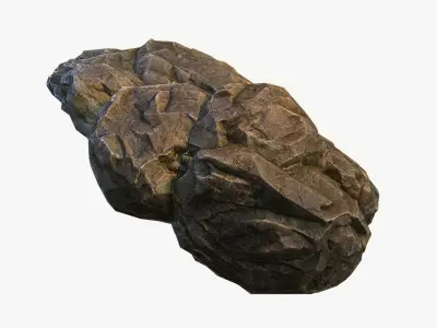 Mossy Boulder 3 Low-poly 3D model