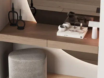 537 hallway zone 13 half round mirror 02 3D model