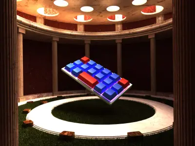 A keyboard in three-dimensional  3D model