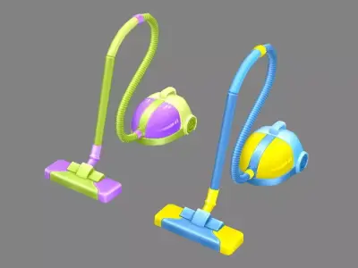 Cartoon vacuum cleaner Low-poly 3D model