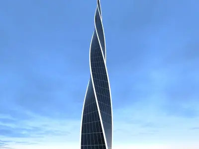  Sharp building  Low-poly 3D model