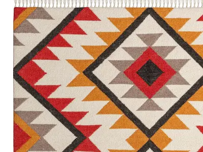 Hand Woven Kilim Zalan Red By Benuta 3D model