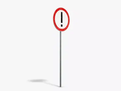 Attention Sign Low-poly 3D model