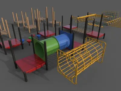 PBR Playground Outdoor Jungle Gym 20 Low-poly 3D model