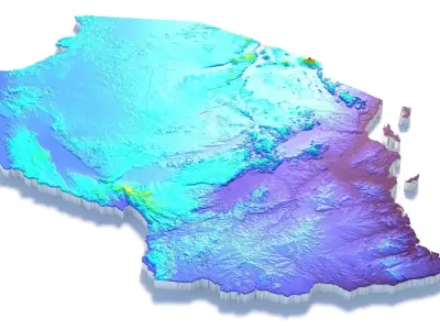 Tanzania Terrain Country 3D model