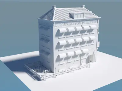 The Grasshopper coffee shop in netherlands Low-poly 3D model