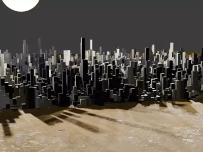NeoBlock Skyline Grid Low-poly 3D model