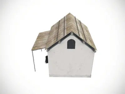 Straw Roof House Low-poly 3D model