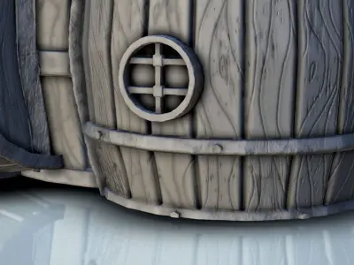 Barrel-shaped island bar 6 3D print model