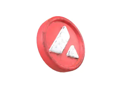 Cartoon Avalanche Coin v1 002 Low-poly 3D model