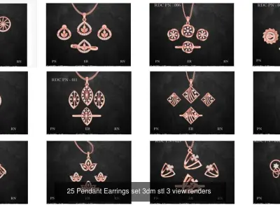 578 Jewelry Models Collection  3D Model Pack