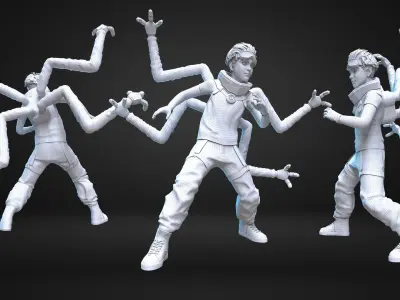 CyberPunk Boy Low-poly 3D model