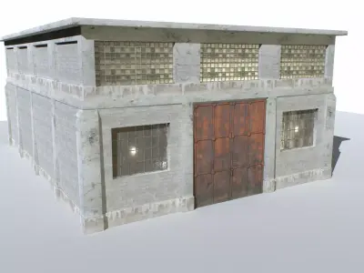 Abandoned building Low-poly 3D model