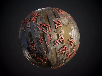 Wood Floor Mud Dirt Soil Shotgun Shells Seamless PBR Texture Texture