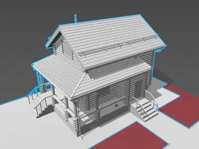 Log Home Europe Low-poly 3D model