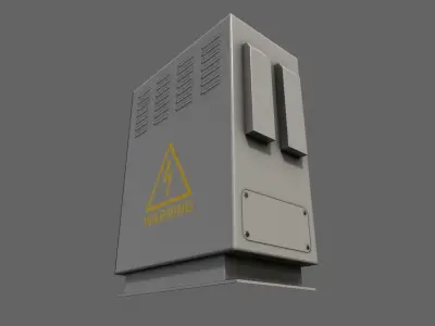 PBR Electric Box Grey V3 Low-poly 3D model
