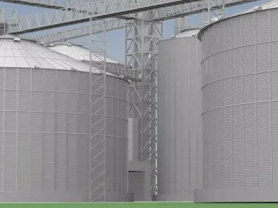 Grain Elevator Complex 3D model