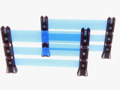 Energy fence pack 01 sci-fi low poly Low-poly 3D model
